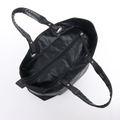 Chanel Paris Biarritz MM Coating Canvas Shoulder Bag in Black