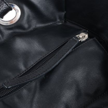 Chanel Paris Biarritz MM Coating Canvas Shoulder Bag in Black