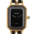Reloj Chanel Premiere XL H0001 GN08533 GP y cuero QZ con esfera negra