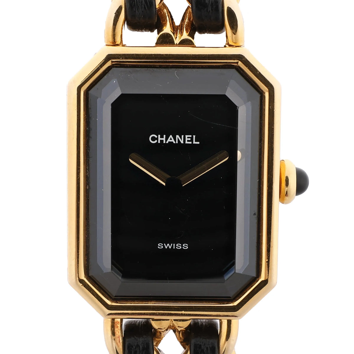 Reloj Chanel Premiere XL H0001 GN08533 GP y cuero QZ con esfera negra