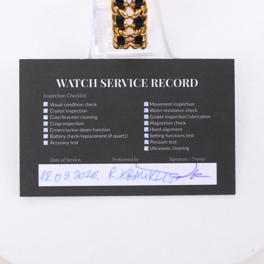Reloj Chanel Premiere XL H0001 GN08533 GP y cuero QZ con esfera negra
