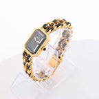 Reloj Chanel Premiere XL H0001 GN08533 GP y cuero QZ con esfera negra