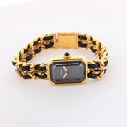 Reloj Chanel Premiere XL H0001 GN08533 GP y cuero QZ con esfera negra