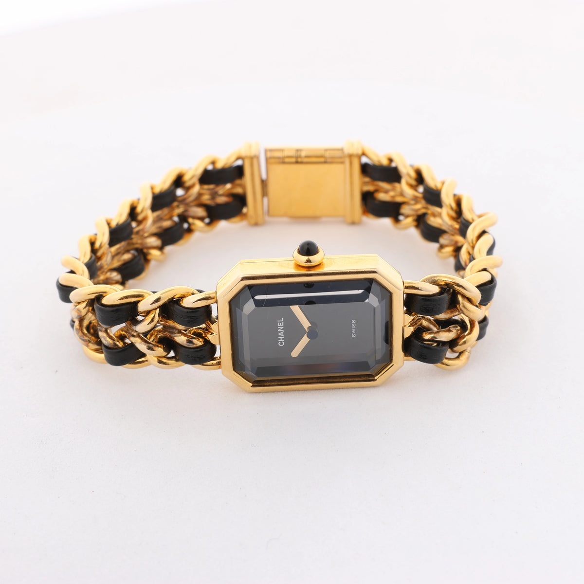 Reloj Chanel Premiere XL H0001 GN08533 GP y cuero QZ con esfera negra
