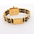 Reloj Chanel Premiere XL H0001 GN08533 GP y cuero QZ con esfera negra