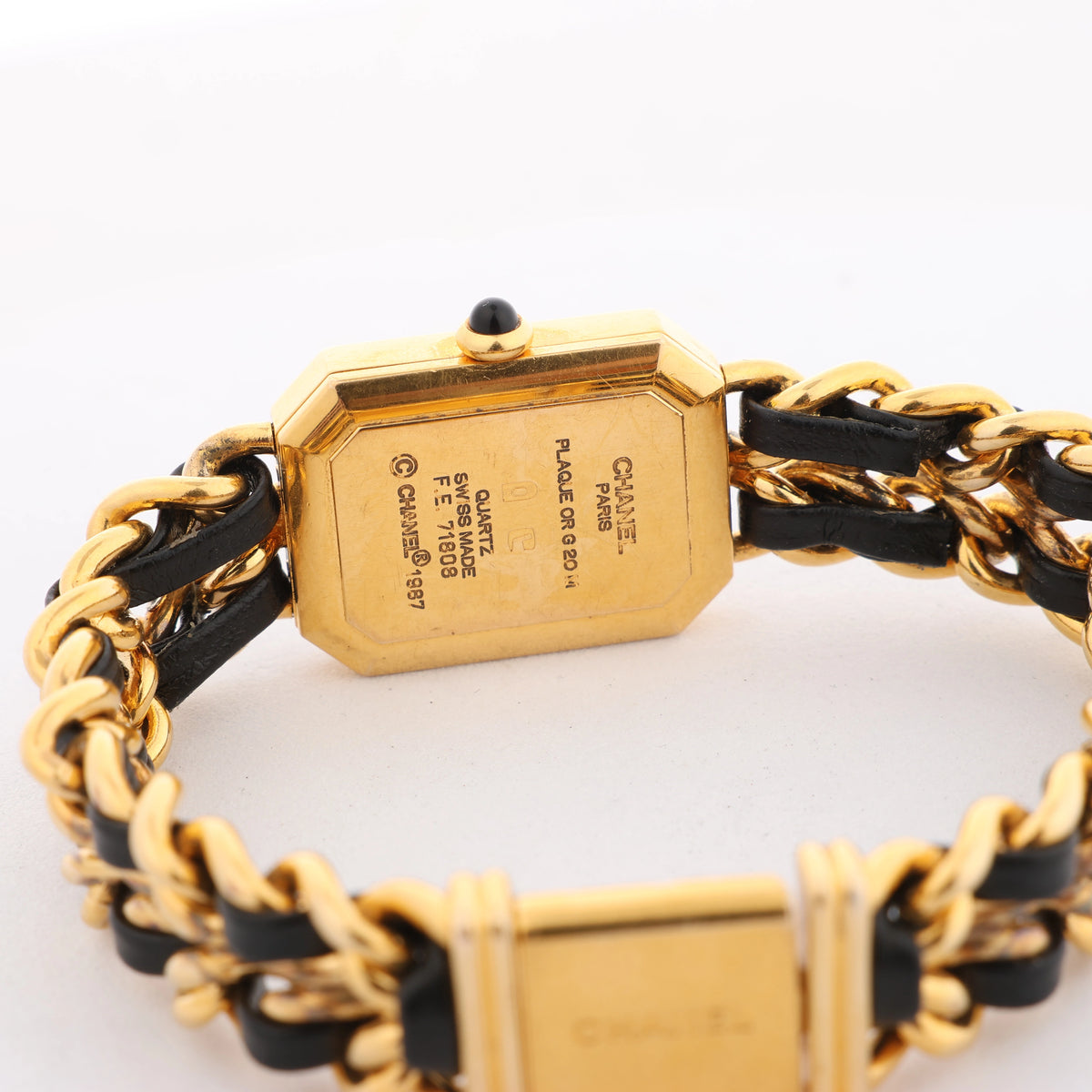 Reloj Chanel Premiere XL H0001 GN08533 GP y cuero QZ con esfera negra