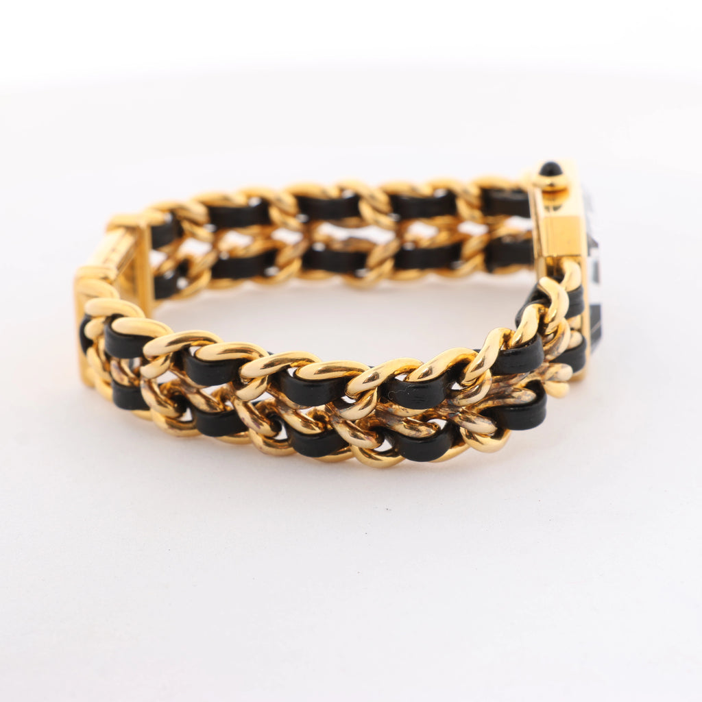 Reloj Chanel Premiere XL H0001 GN08533 GP y cuero QZ con esfera negra