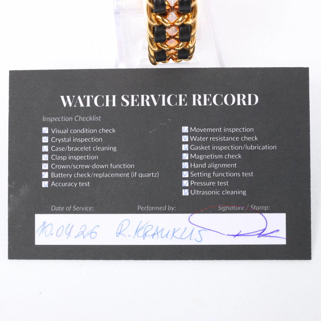 Chanel Premiere L AG70349 GP & Leather QZ Watch with Black Dial
