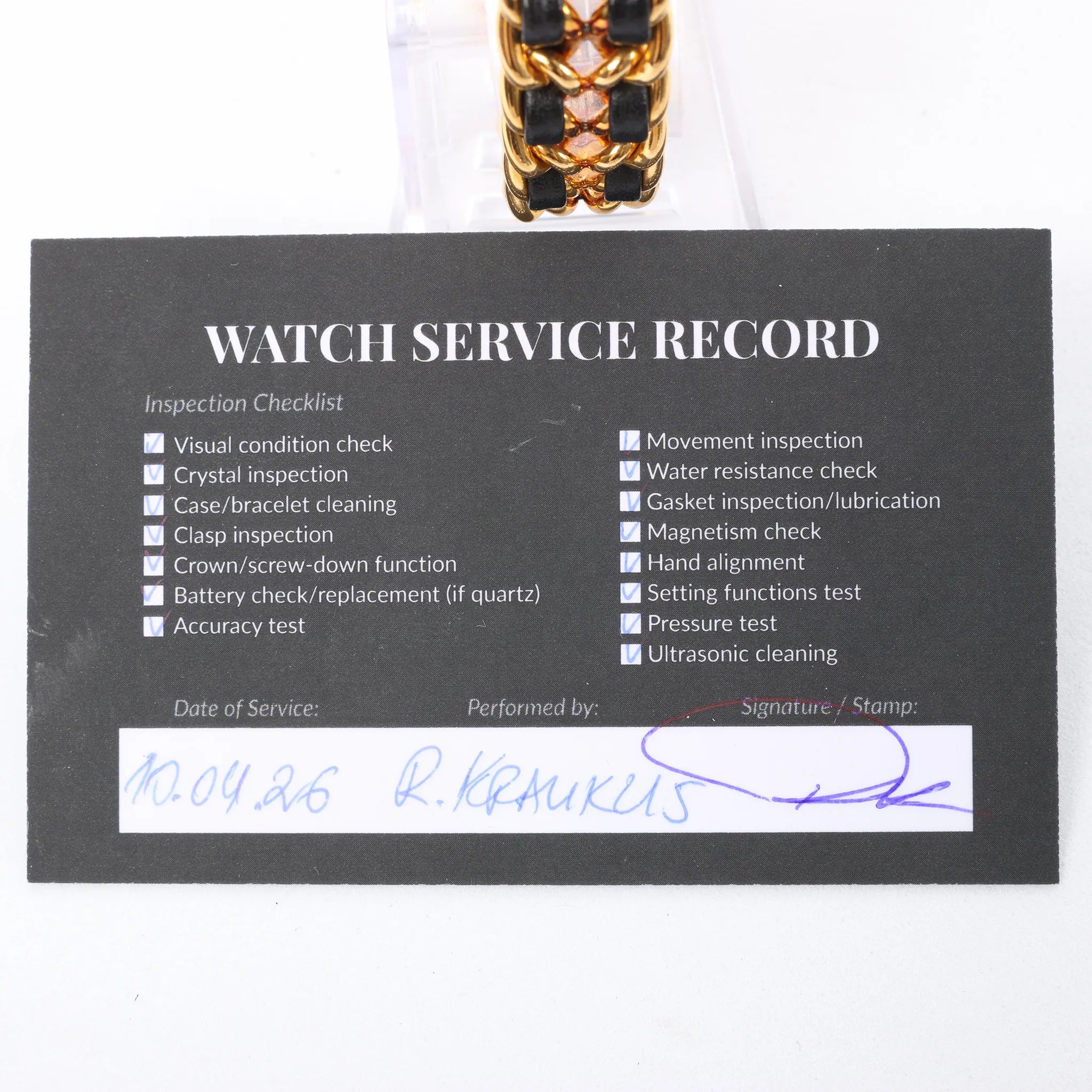Chanel Premiere L AG70349 GP & Leather QZ Watch with Black Dial