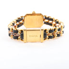 Chanel Premiere L AG70349 GP & Leather QZ Watch with Black Dial