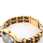 Chanel Premiere L AG70349 GP & Leather QZ Watch with Black Dial