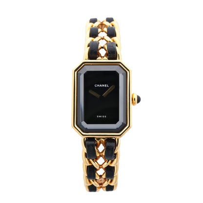 Montre Chanel Premiere L H0001 MN16207 GP et cuir QZ cadran noir