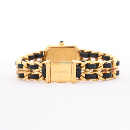 Montre Chanel Premiere L H0001 MN16207 GP et cuir QZ cadran noir