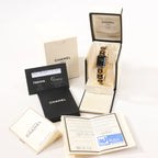 Chanel Premiere L H6951 Q.E.32638 GP & Leather QZ Watch with Black Dial