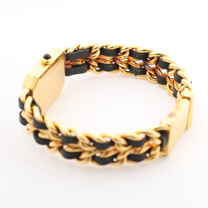 Chanel Premiere M H6951 X.D.39313 GP & Leather QZ Watch with Black Dial