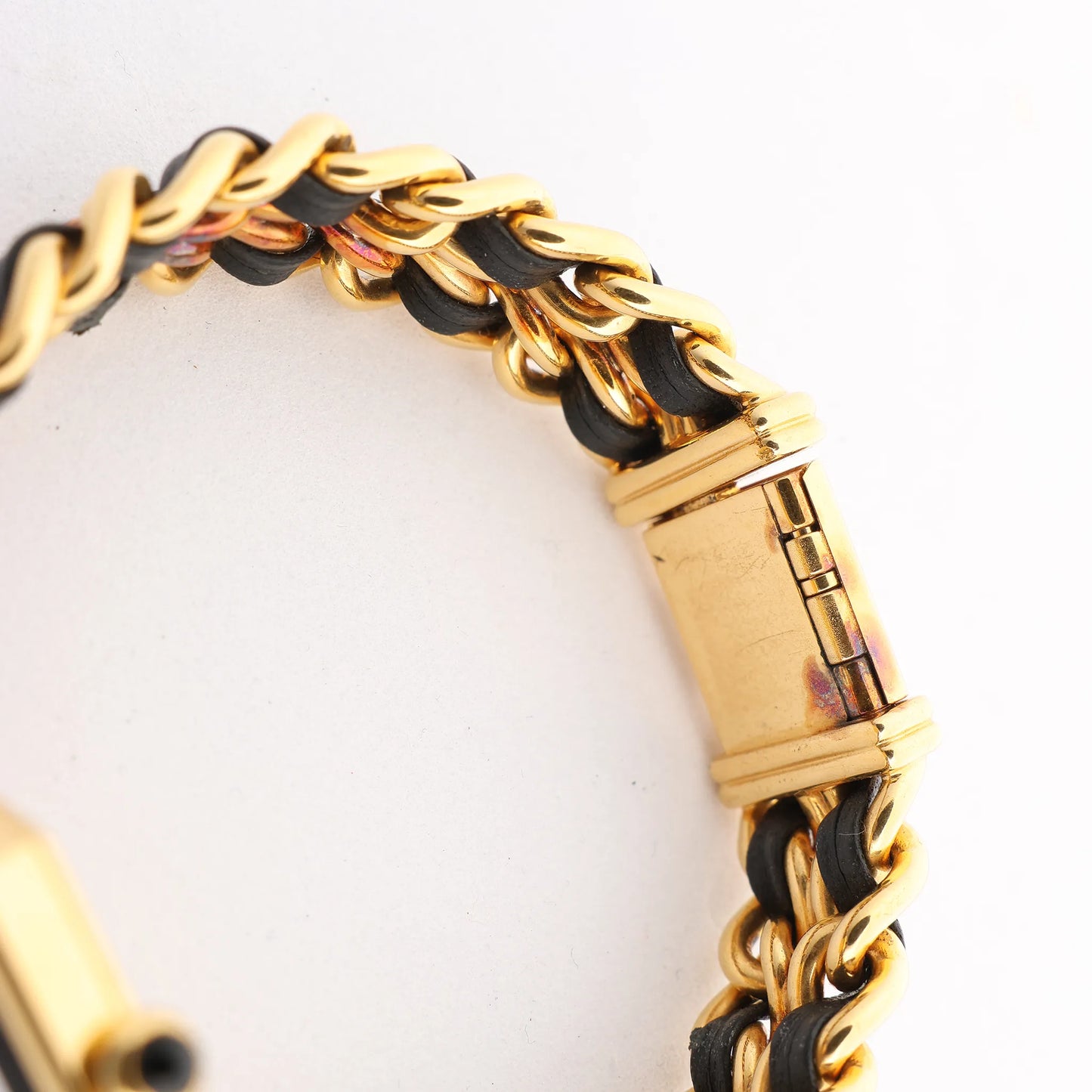 Chanel Premiere M H6951 X.D.39313 GP & Leather QZ Watch with Black Dial