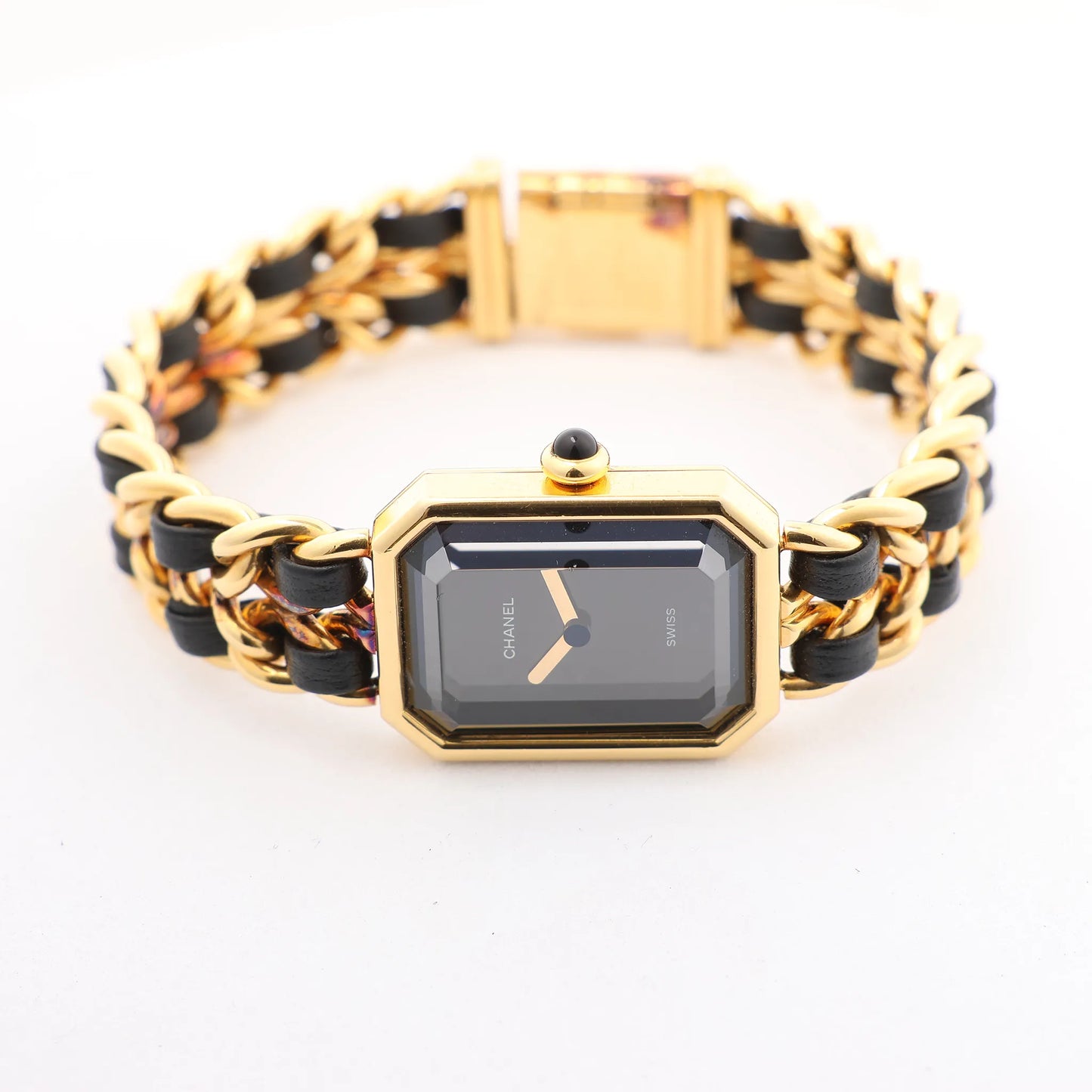 Chanel Premiere M H6951 X.D.39313 GP & Leather QZ Watch with Black Dial