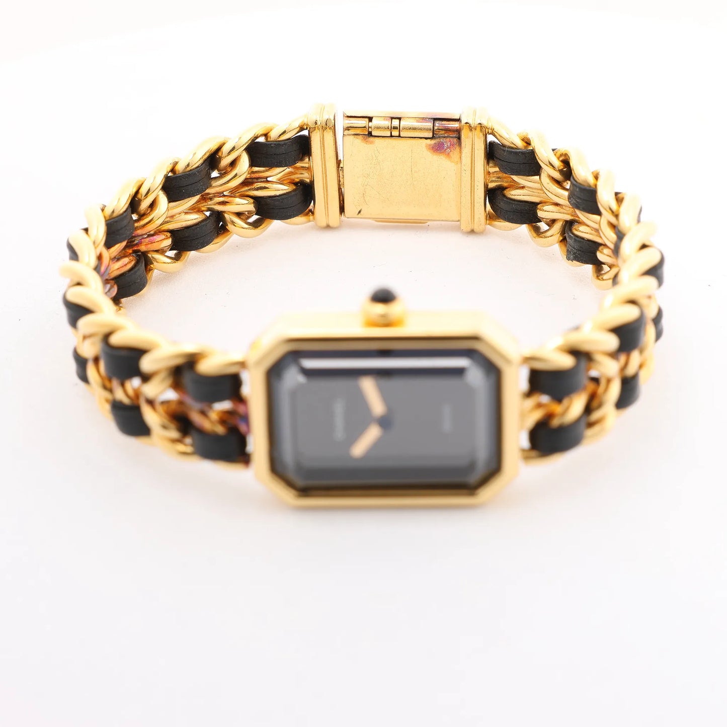 Chanel Premiere M H6951 X.D.39313 GP & Leather QZ Watch with Black Dial