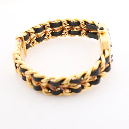 Chanel Premiere M H6951 X.D.39313 GP & Leather QZ Watch with Black Dial