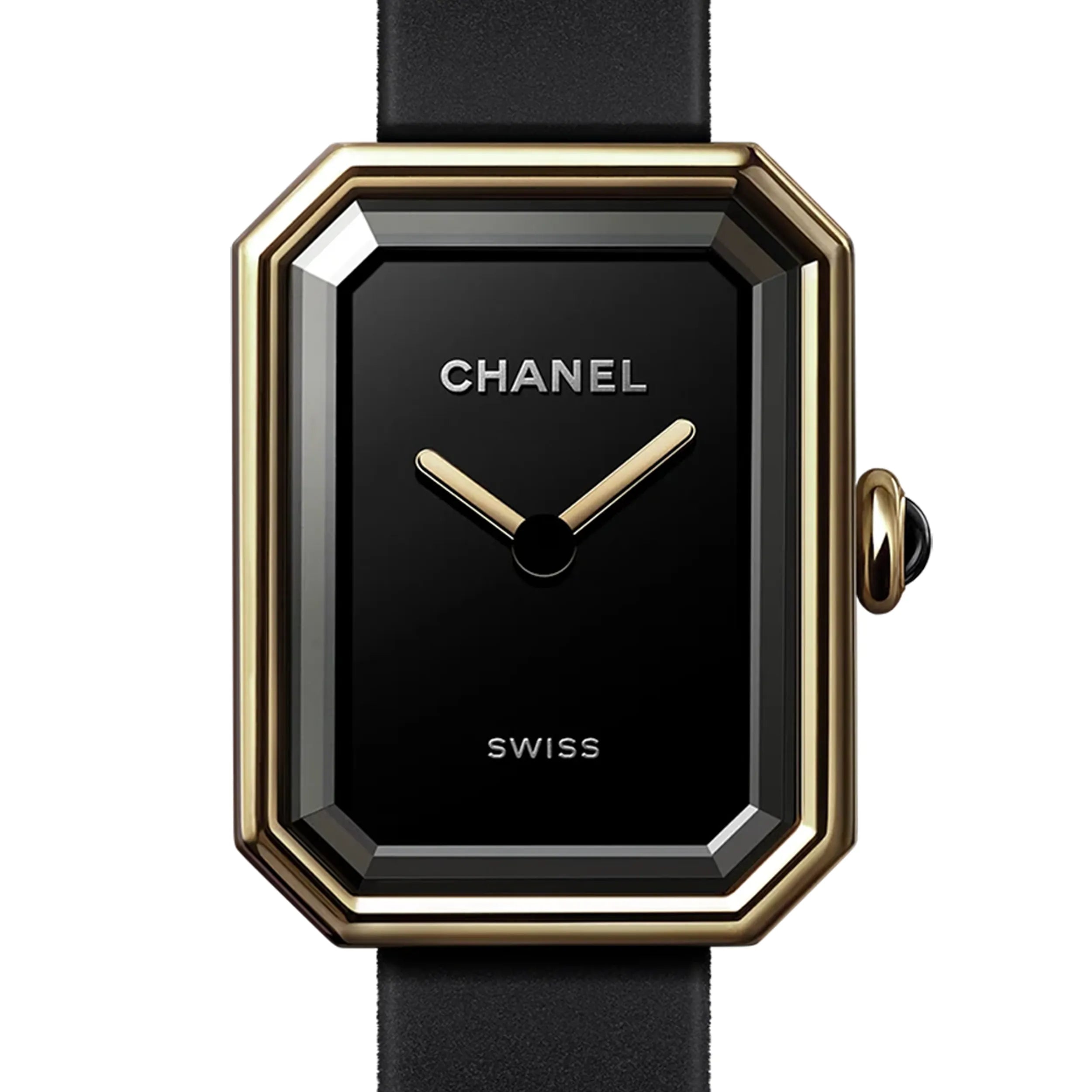 Chanel Premiere H6125 TI 750(YG) Rubber AT Black Dial Watch