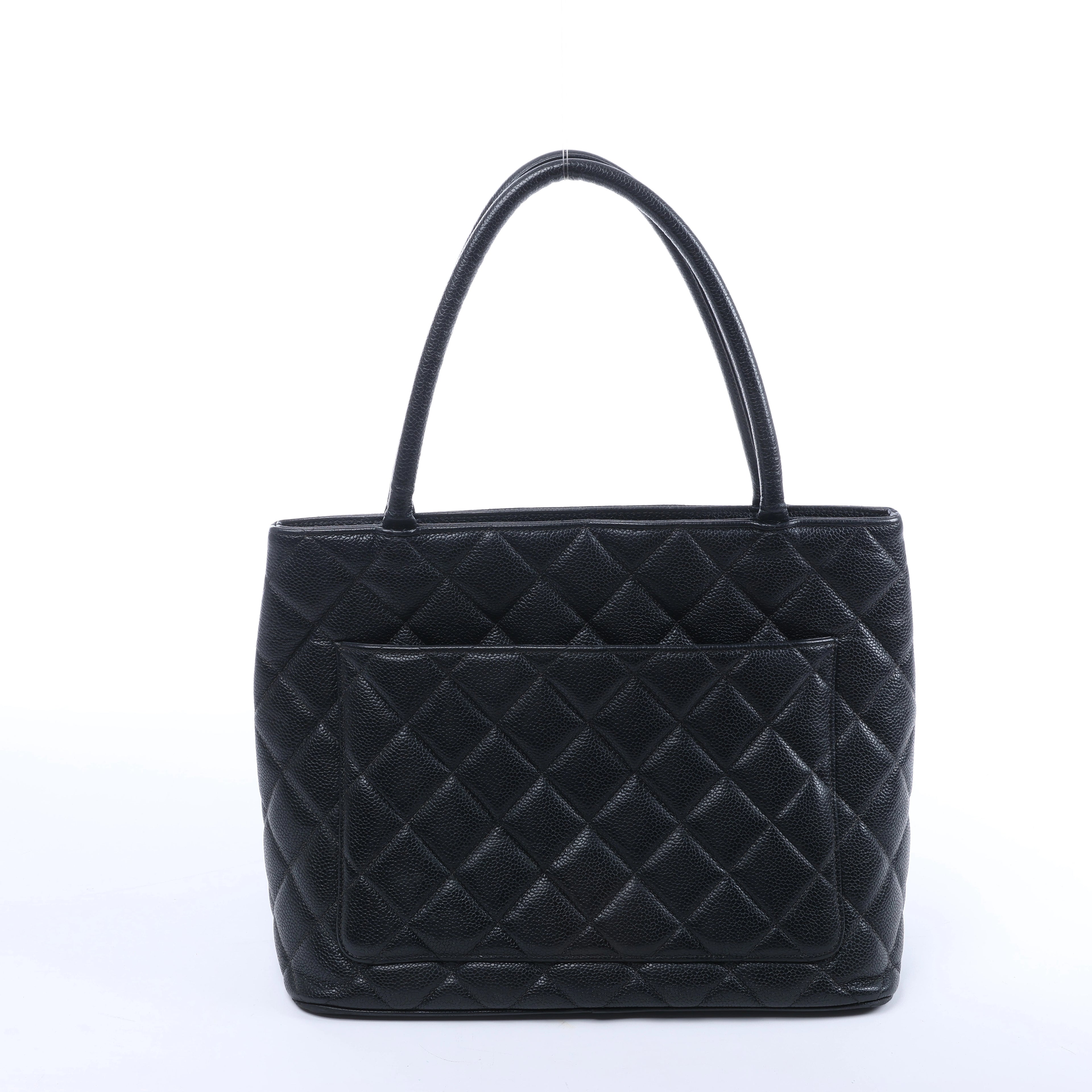 Chanel Re-Release Caviar Leather Shoulder Bag in Black 6665730