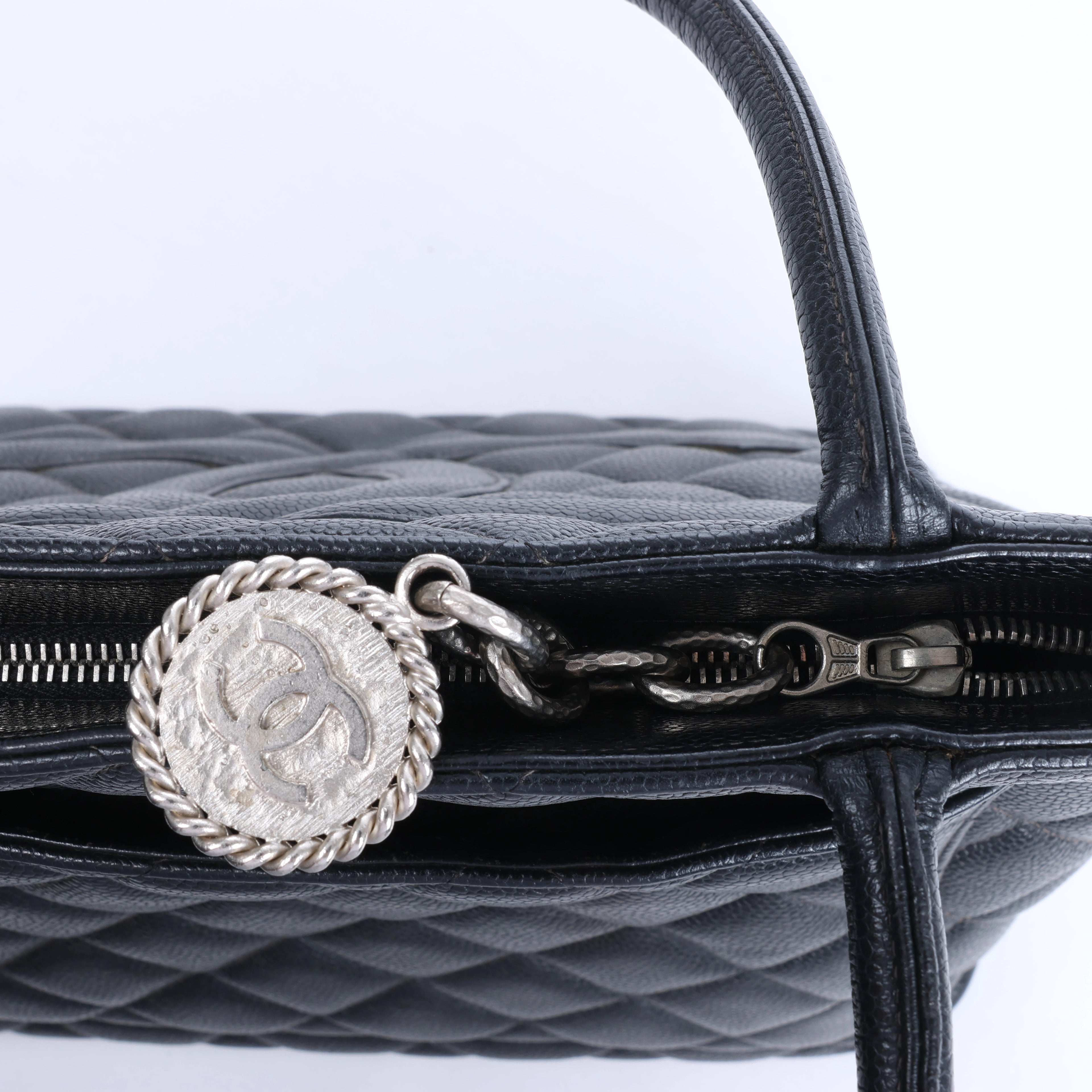Chanel Re-Release Caviar Leather Shoulder Bag in Black 6665730