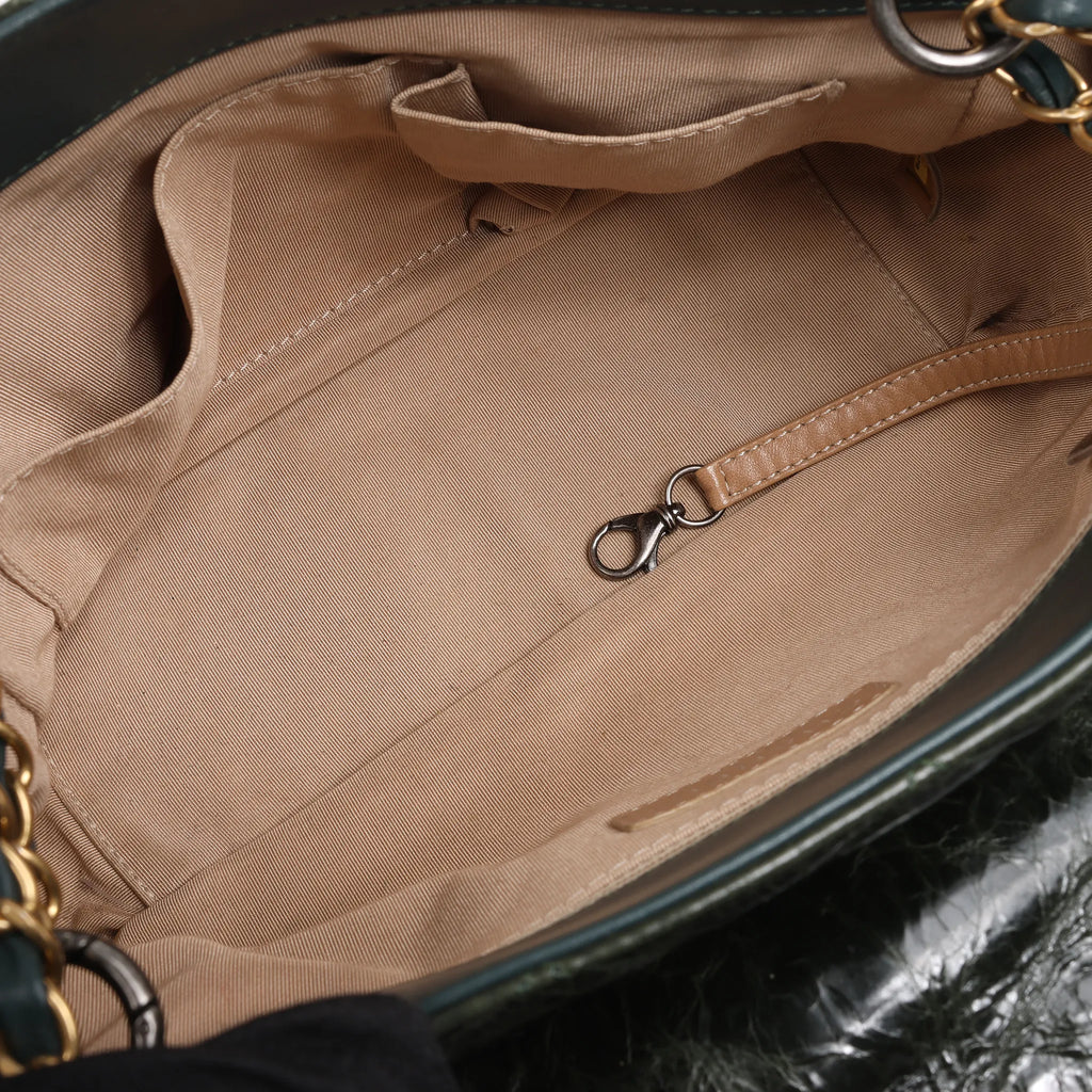 Chanel Reissue Accordion Quilted Leather Mix Shoulder Bag in Green