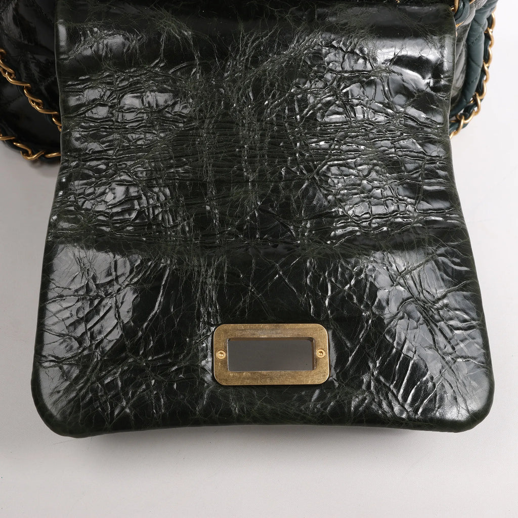 Chanel Reissue Accordion Quilted Leather Mix Shoulder Bag in Green