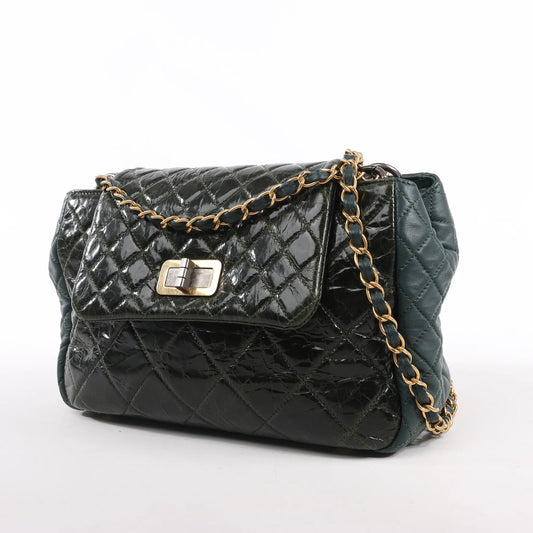 Chanel Reissue Accordion Quilted Leather Mix Shoulder Bag in Green