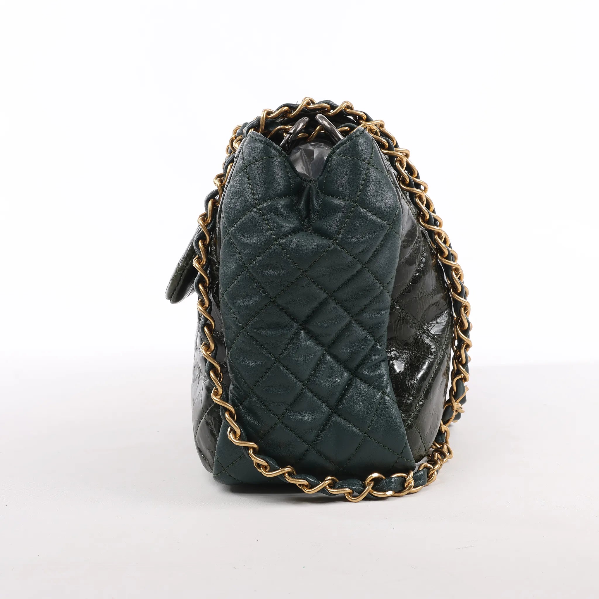 Chanel Reissue Accordion Quilted Leather Mix Shoulder Bag in Green