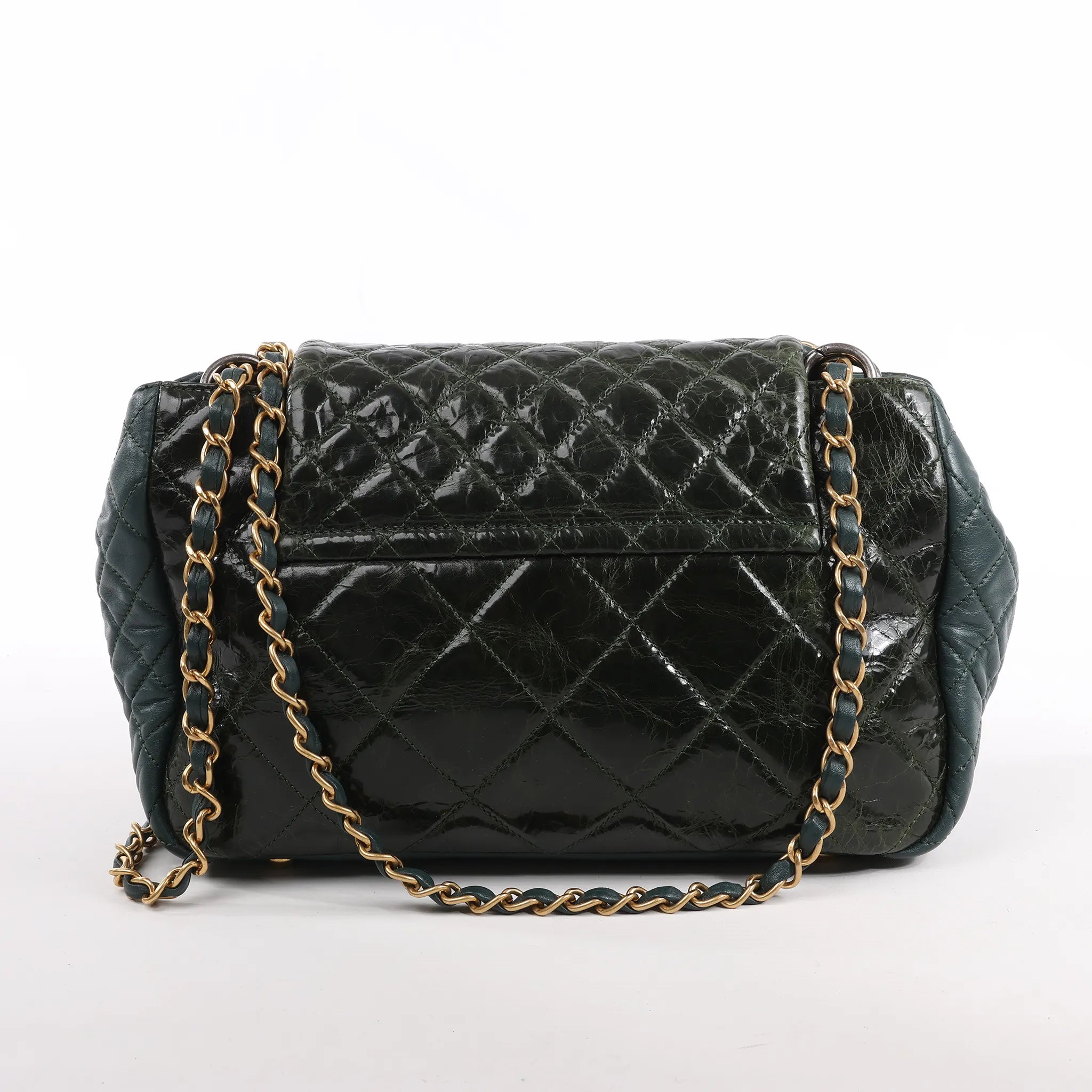 Chanel Reissue Accordion Quilted Leather Mix Shoulder Bag in Green
