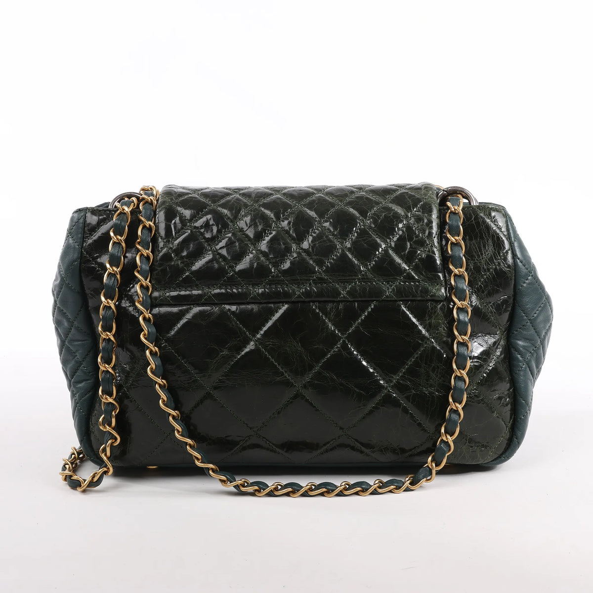 Chanel Reissue Accordion Quilted Leather Mix Shoulder Bag in Green