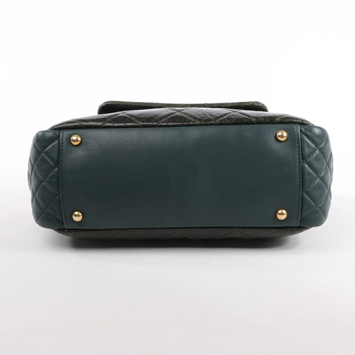 Chanel Reissue Accordion Quilted Leather Mix Shoulder Bag in Green