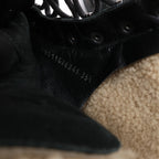Chanel Sports Suede Leather Shearling Boots in Black G26245, Size 35.5 EU