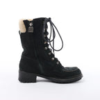 Chanel Sports Suede Leather Shearling Boots in Black G26245, Size 35.5 EU