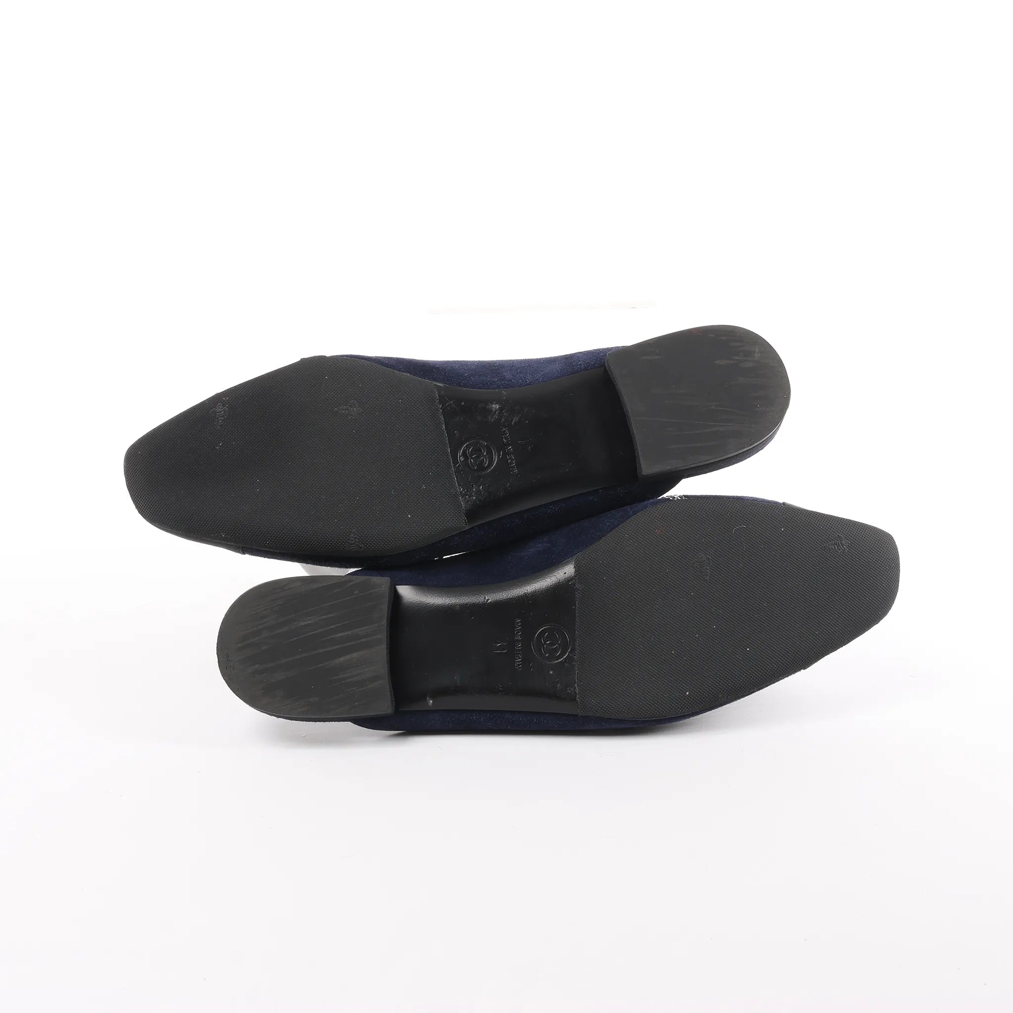 Chanel Star Rhinestone Suede x Fabric Mule in Navy x Black G35835, Size 41 EU