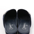 Chanel Star Rhinestone Suede x Fabric Mule in Navy x Black G35835, Size 41 EU