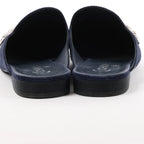 Chanel Star Rhinestone Suede x Fabric Mule in Navy x Black G35835, Size 41 EU