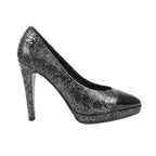 Chanel Coco Mark Leather Heels Black × Silver G29571, Size 36 EU