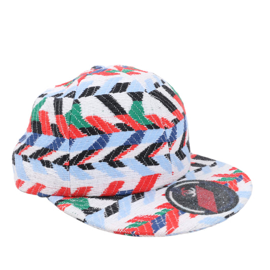 Casquette Chanel Airline CC en tweed tissé rouge blanc bleu