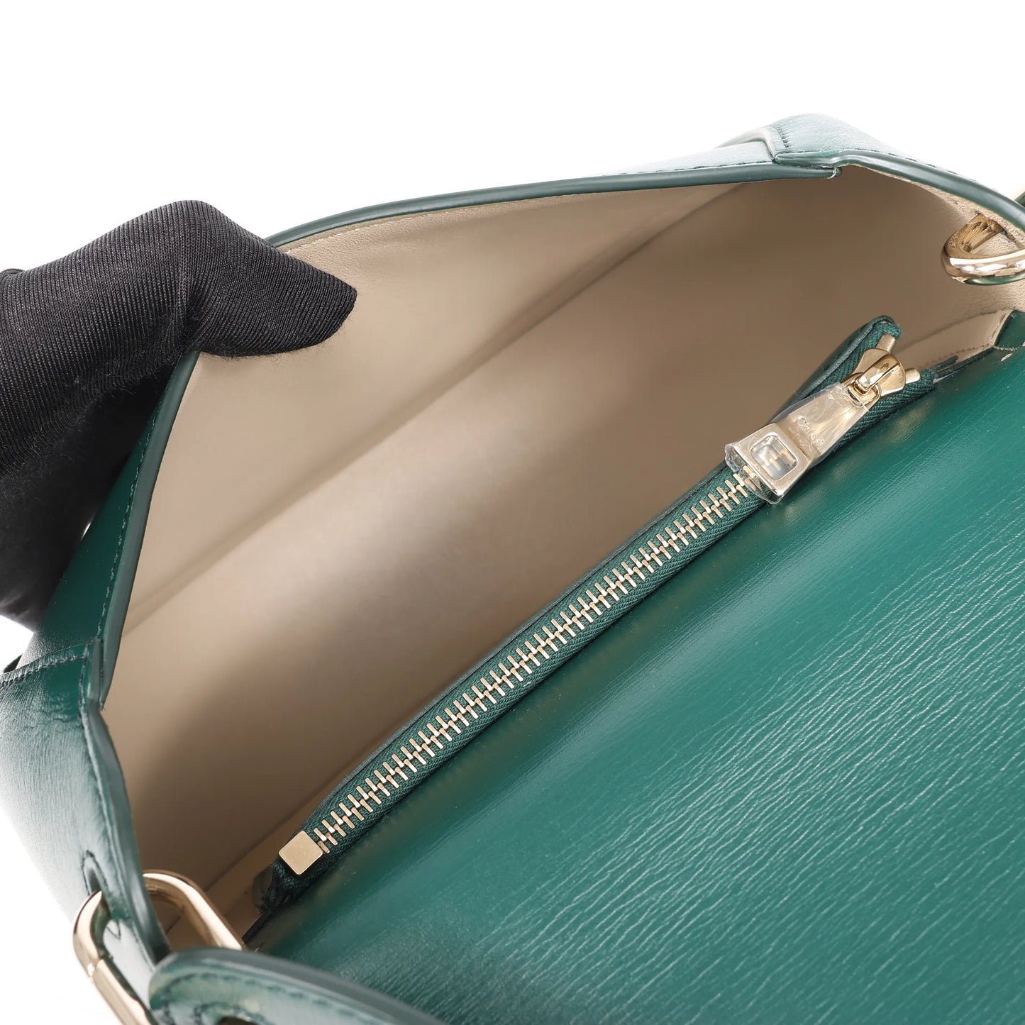 Chloe Arlène Schultertasche aus Leder in Grün