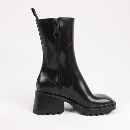 Chloe BETTY Rubber Boots in Black, Size 38 EU