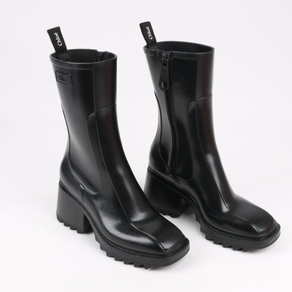 Chloe BETTY Rubber Boots in Black, Size 38 EU