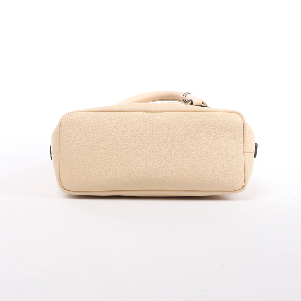 Bolso Chloé Woody Small de lona y piel bicolor en beige y azul