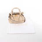 Bolso Chloé Woody Small de lona y piel bicolor en beige y azul