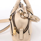 Bolso Chloé Woody Small de lona y piel bicolor en beige y azul
