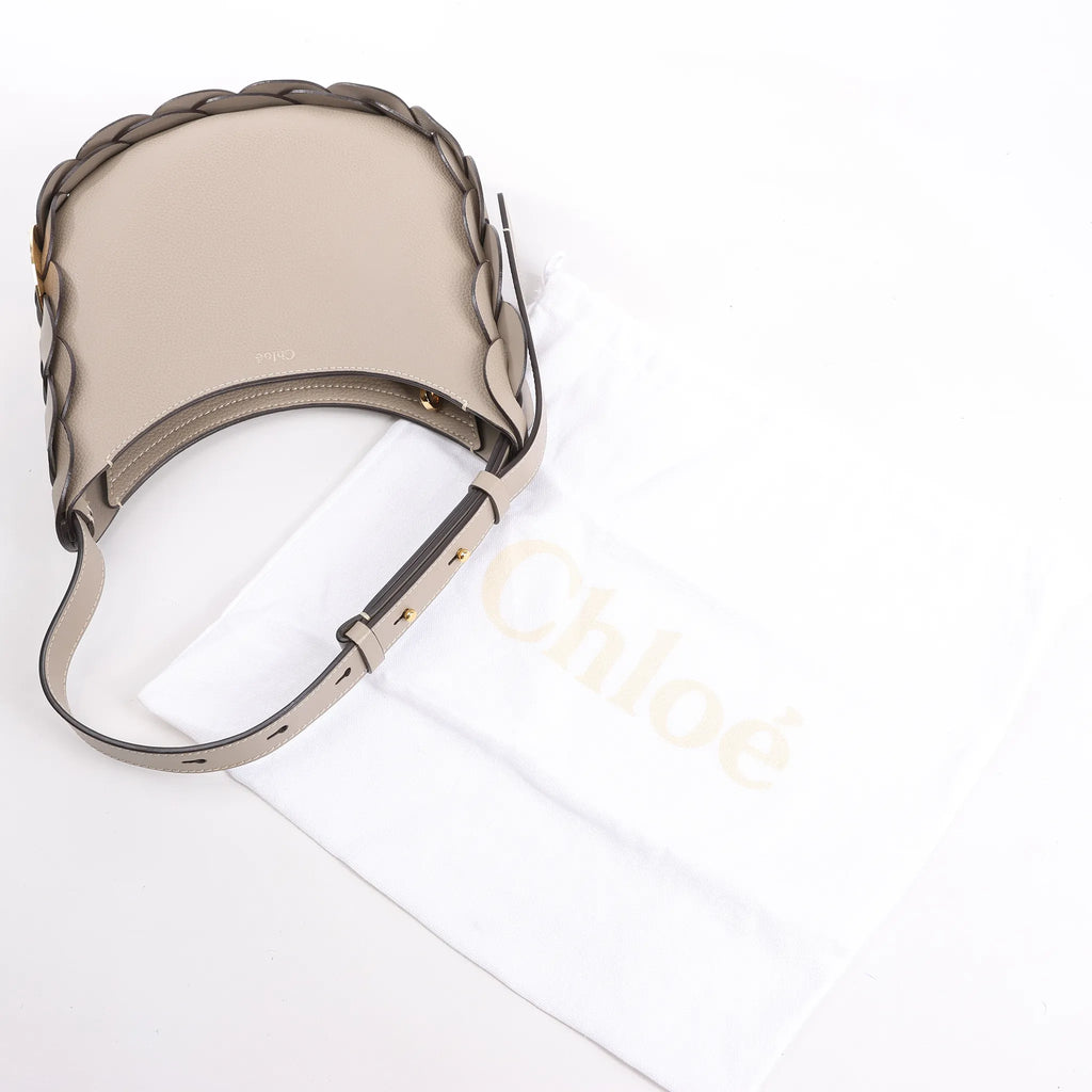 Chloe Darryl Leather Shoulder Bag in Taupe