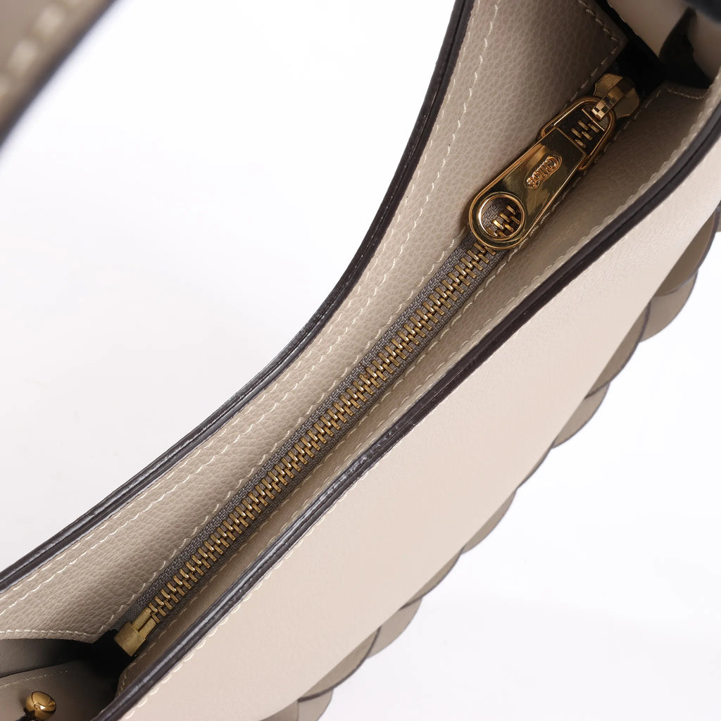 Chloe Darryl Leather Shoulder Bag in Taupe