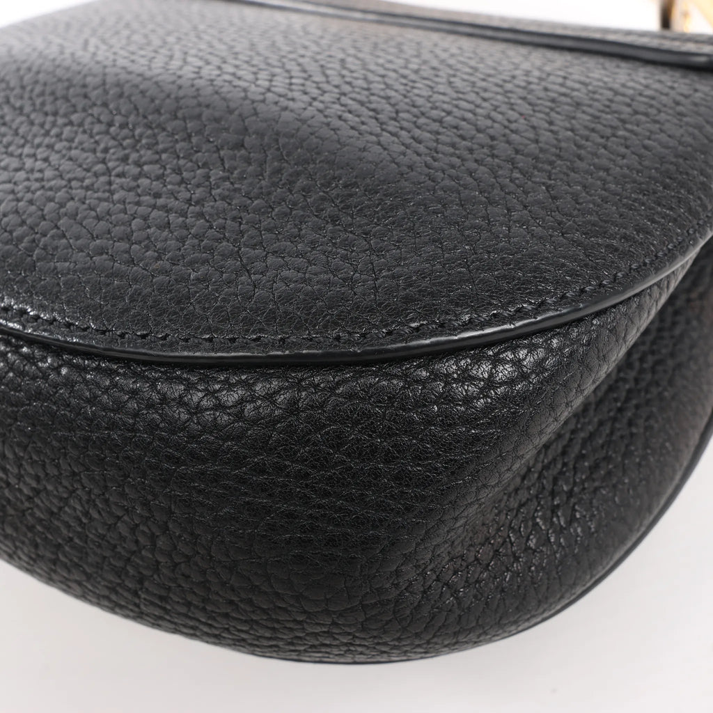 Chloe Drew Leather Chain Crossbody Bag in Black
