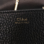 Chloe Drew Leather Chain Crossbody Bag in Black